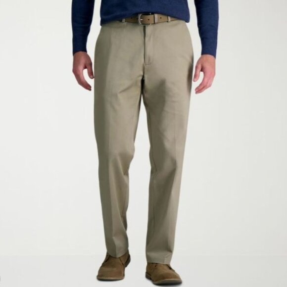 Haggar Straight Fit Premium Pants Mens 38 X 30 Brown New No Iron - Picture 1 of 13
